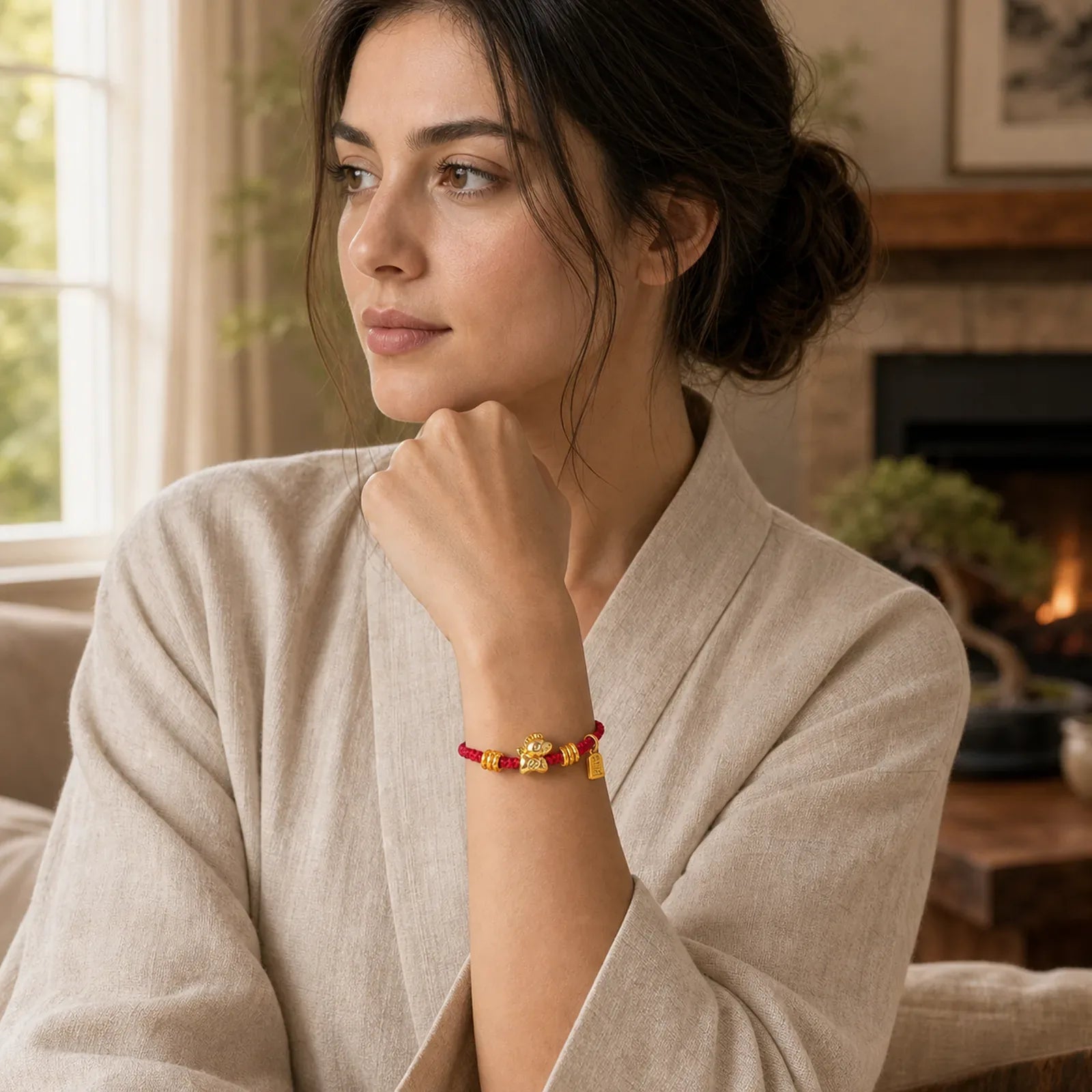 Year Of The Horse Success Strength Braided String Adjustable Bracelet featuring Horse, Red String