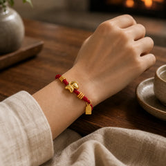 Year Of The Horse Success Strength Braided String Adjustable Bracelet featuring Horse, Red String