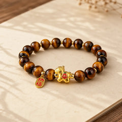 Year Of The Horse Tiger Eye Courage Bracelet featuring Horse, Tiger Eye