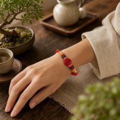 Year of the Dragon 925 Sterling Silver Chinese Zodiac Cinnabar Auspicious Matches Blessing Bracelet (Extra 35% Off | USE CODE: FS35) featuring Dragon, Silver, Cinnabar