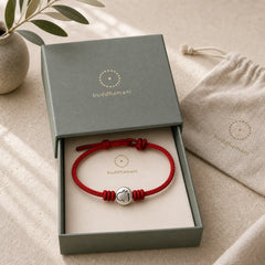 Year of the Horse 999 Sterling Silver Red String Braided Connection Bracelet featuring Horse, Silver, Red String