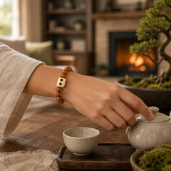 Yellow Resin Beads Ivory Fruit Cat Wisdom Bracelet featuring Ivory Fruit