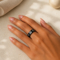 Yin Yang Titanium Steel Balance Rotatable Ring featuring Titanium Steel, Yin Yang Symbol