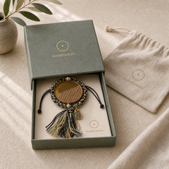 Zakiram Goddess of Wealth Om Mani Padme Hum Peace Handmade Bracelet featuring Om Mani Padme Hum, Om, Silver