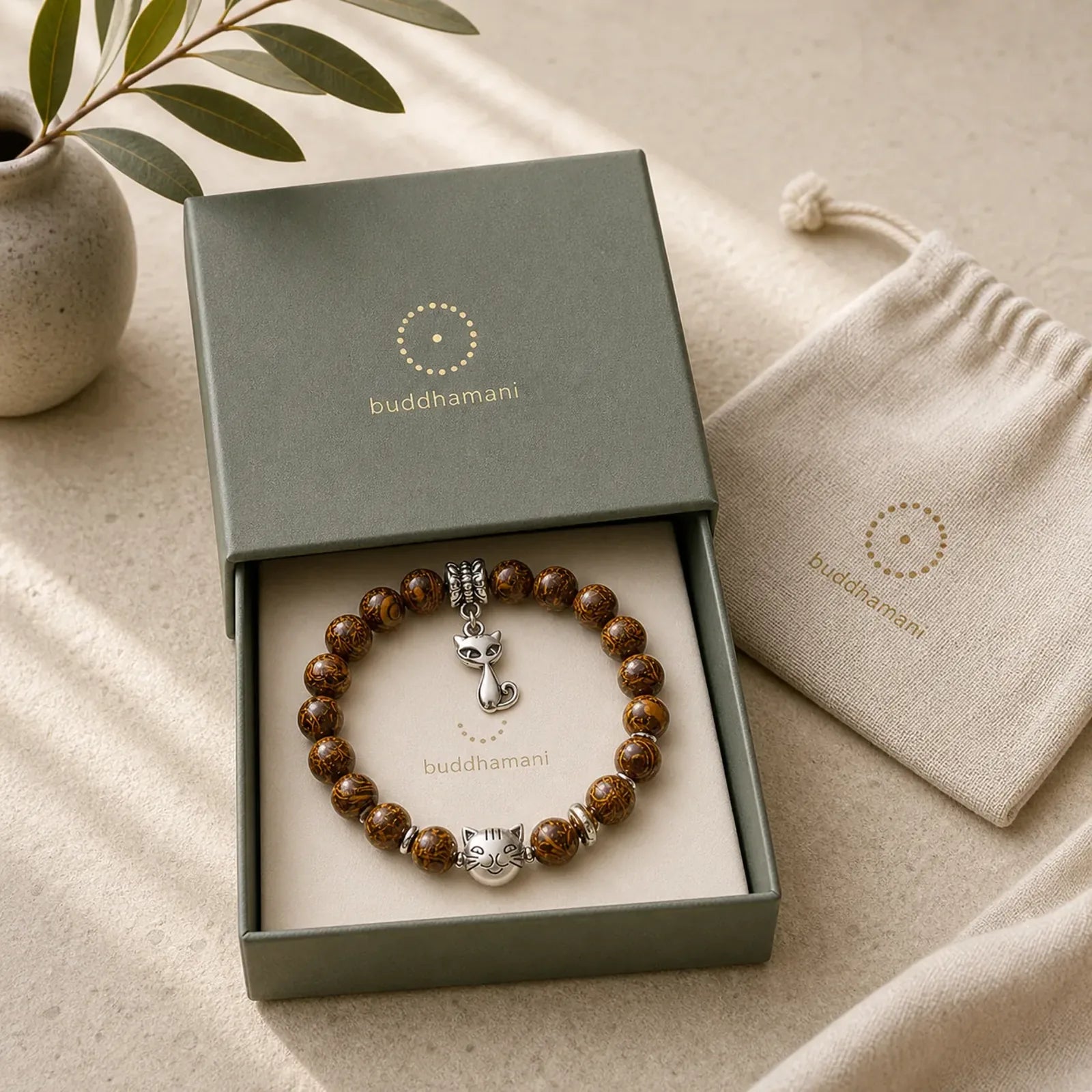 Zebra Jasper Agate Bead Positive Bracelet featuring Zebra Jasper, Copper