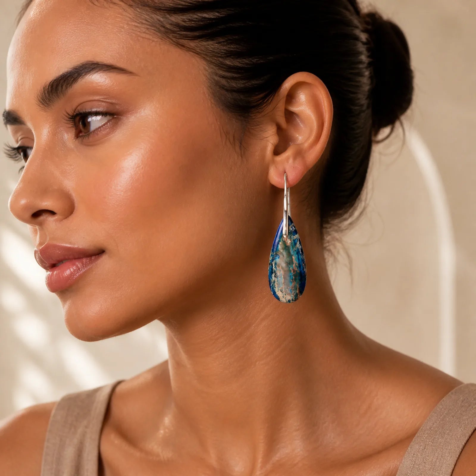 Emperor Stone Healing Crystal Earrings featuring Emperor Stone