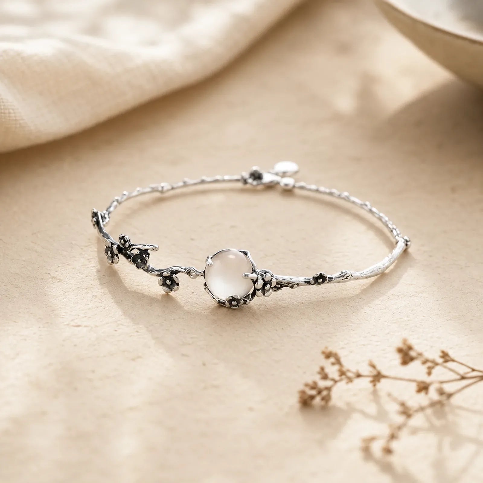 FREE Today: Absorb Negative Energy Plum Blossom Chalcedony Positive Bracelet featuring Chalcedony