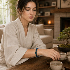FREE Today: Against Negative Energy Blue Tiger Eye Bracelet featuring Blue Tiger Eye, Tiger Eye
