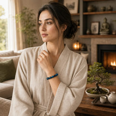 FREE Today: Against Negative Energy Blue Tiger Eye Bracelet featuring Blue Tiger Eye, Tiger Eye