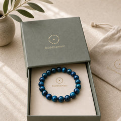 FREE Today: Against Negative Energy Blue Tiger Eye Bracelet featuring Blue Tiger Eye, Tiger Eye
