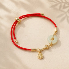 FREE Today: Attract Good Luck Hetian Jade Peace Buckle Red Rope Fortune Bracelet featuring Jade, Peace Buckle
