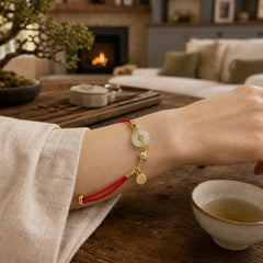 FREE Today: Attract Good Luck Hetian Jade Peace Buckle Red Rope Fortune Bracelet featuring Jade, Peace Buckle