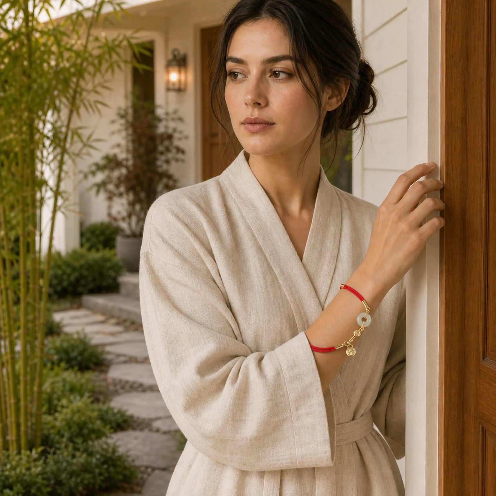 FREE Today: Attract Good Luck Hetian Jade Peace Buckle Red Rope Fortune Bracelet featuring Jade, Peace Buckle