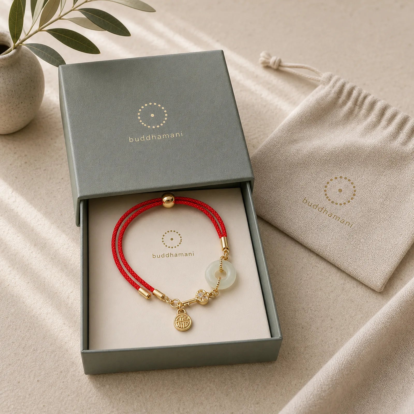 FREE Today: Attract Good Luck Hetian Jade Peace Buckle Red Rope Fortune Bracelet featuring Jade, Peace Buckle