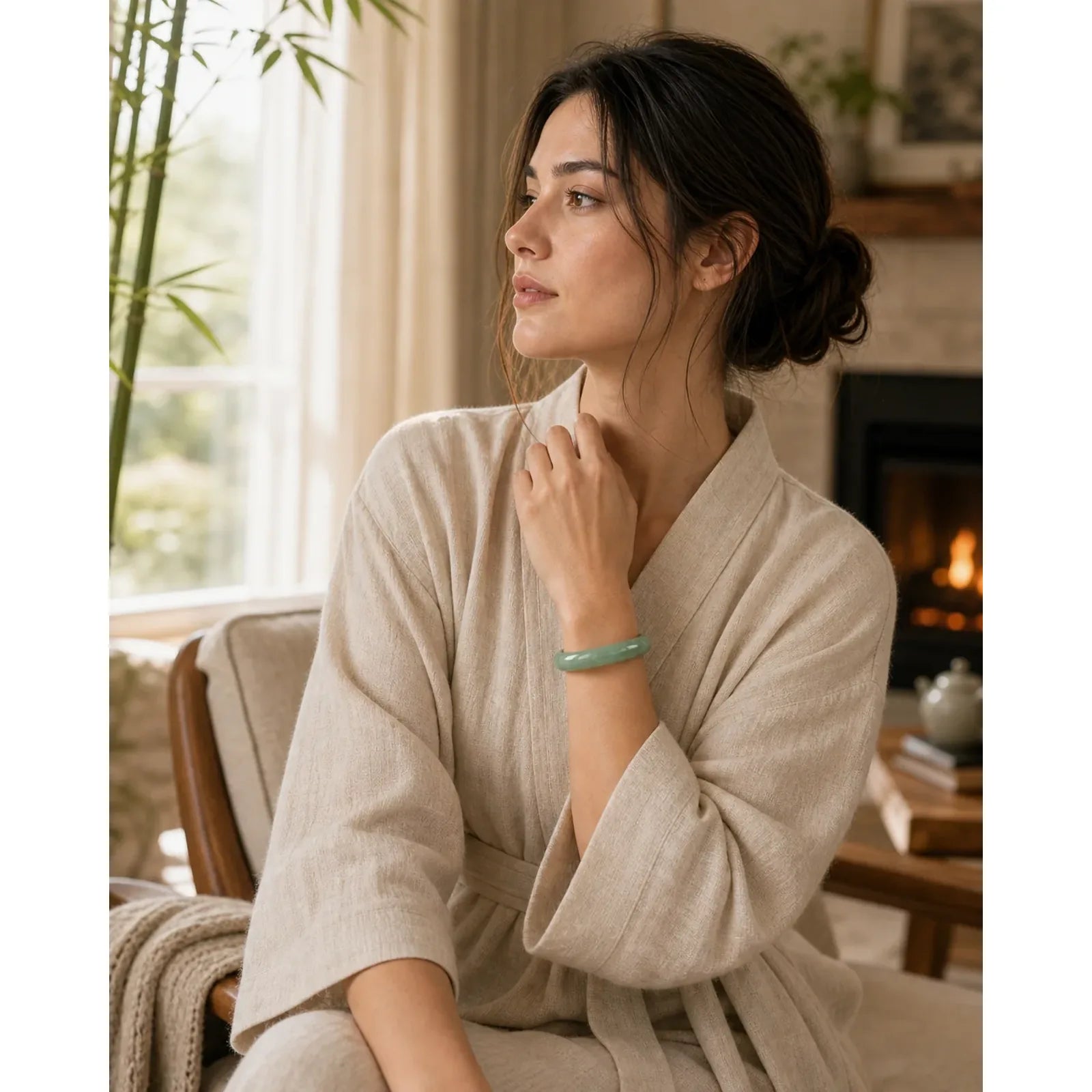 FREE Today: Attract Wealth Protection Jade Bangle featuring Jade