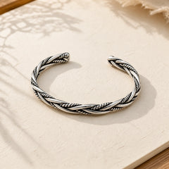FREE Today: Balance Energy Retro Twisted Design Cuff Bracelet Bangle featuring