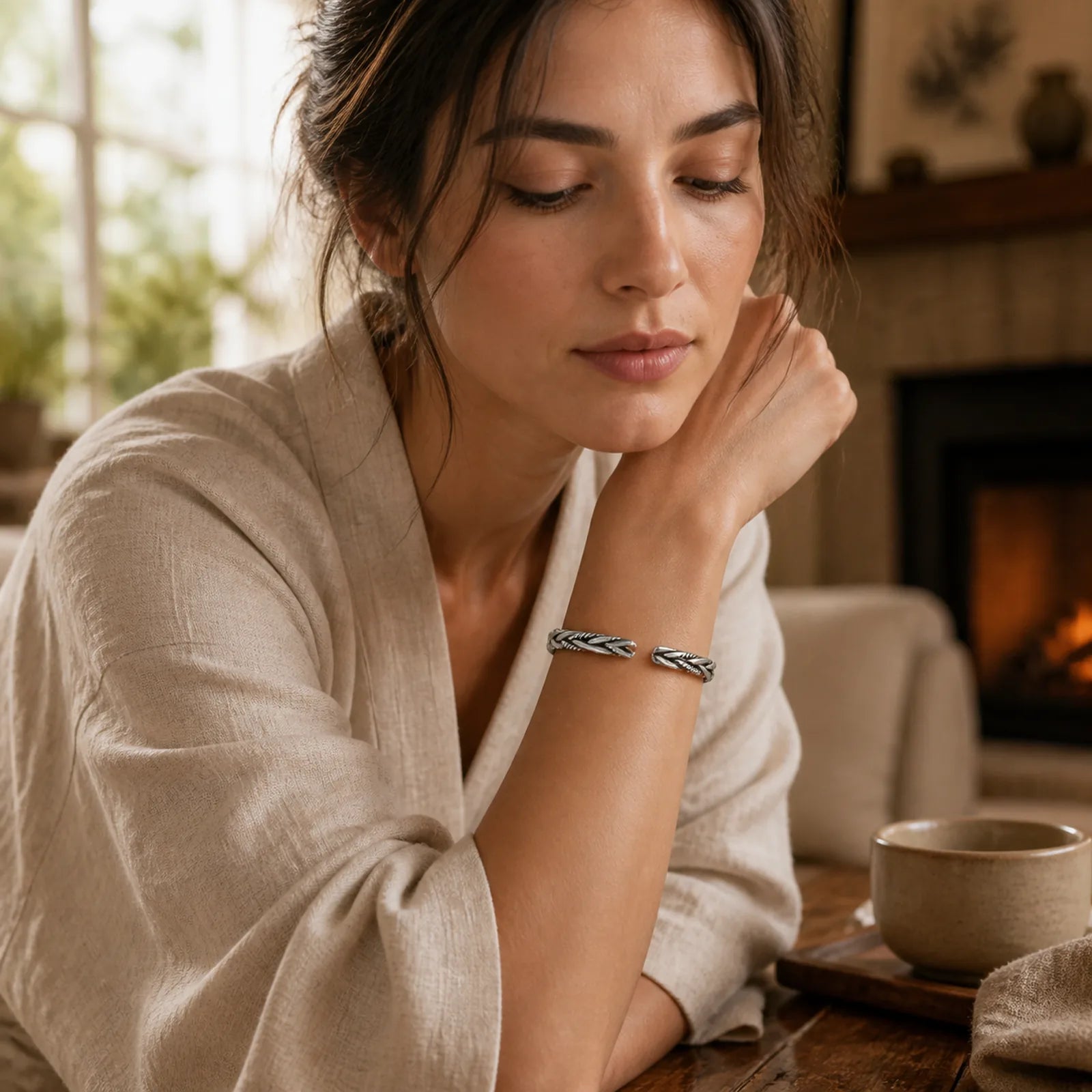 FREE Today: Balance Energy Retro Twisted Design Cuff Bracelet Bangle featuring