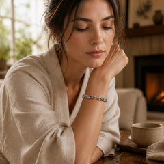 FREE Today: Balance Energy Retro Twisted Design Cuff Bracelet Bangle featuring