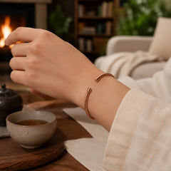 FREE Today: Balance and Luck Retro Textured Flower Pattern Twisted Copper Open Cuff Bracelet Bangle featuring Copper