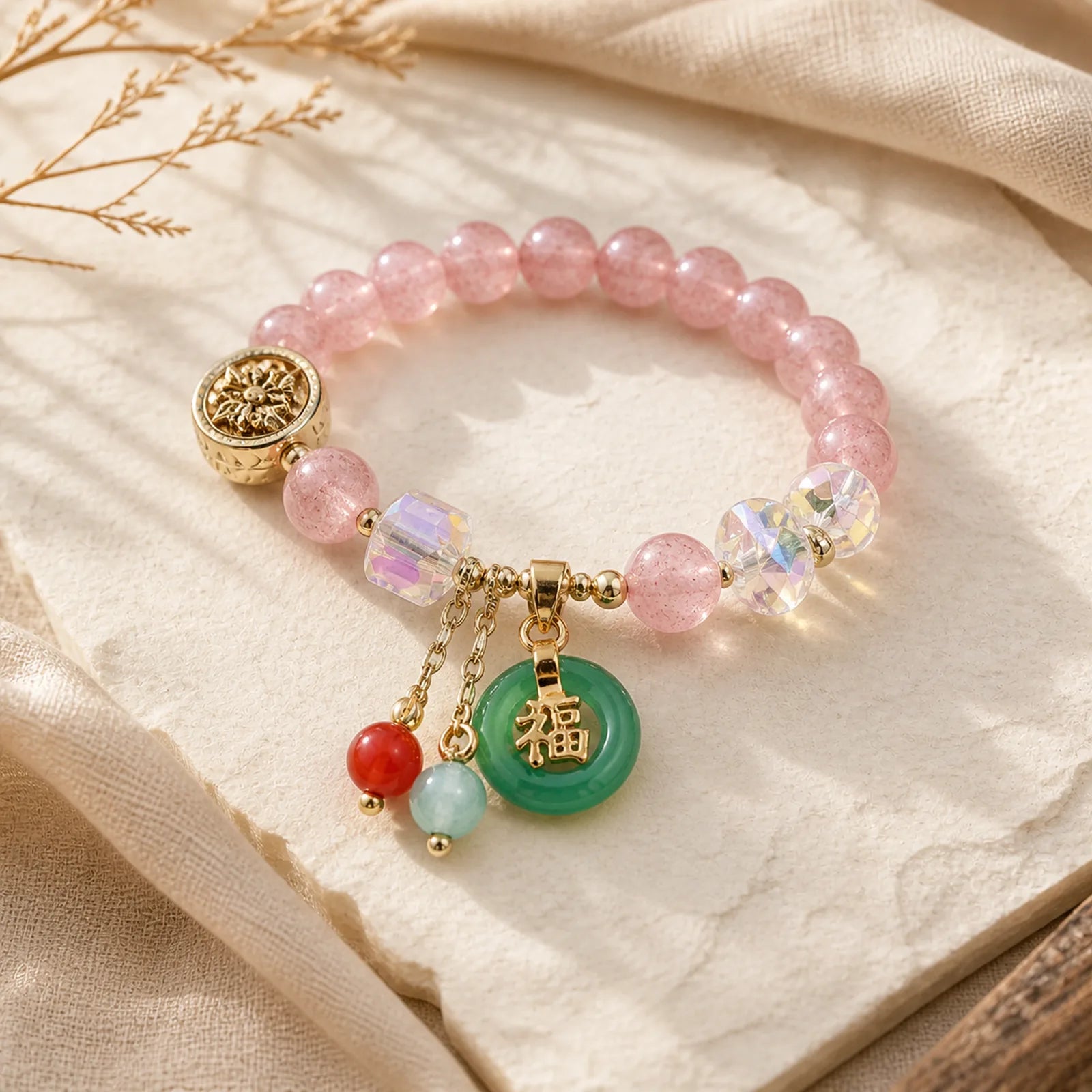 FREE Today: Blessing Good Luck Fu Character Charm Healing Bracelet featuring Fu Character