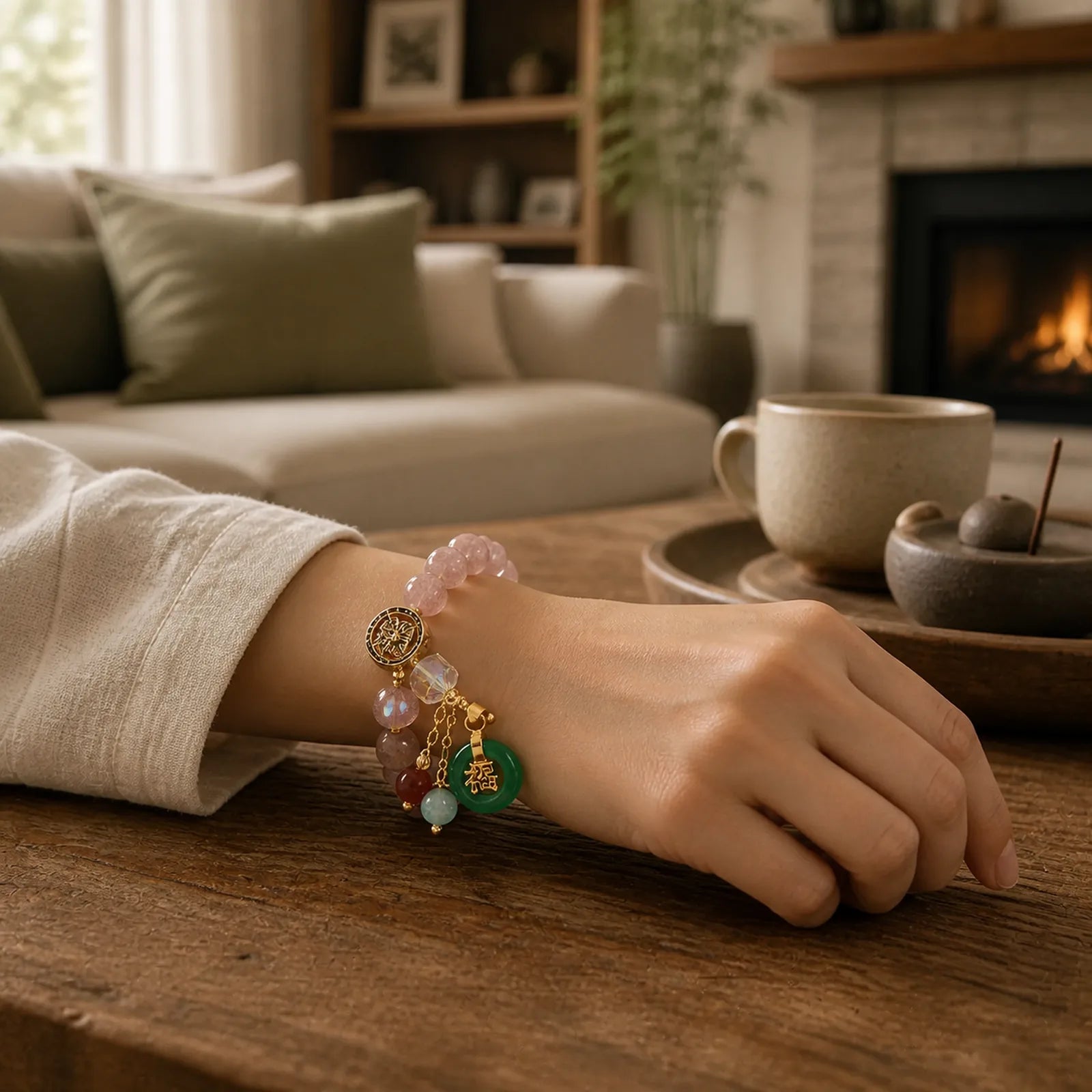 FREE Today: Blessing Good Luck Fu Character Charm Healing Bracelet featuring Fu Character