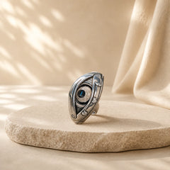 FREE Today: Blessing and Power Copper Dzi Beads Evil Eye Adjustable Ring featuring Copper, Evil Eye