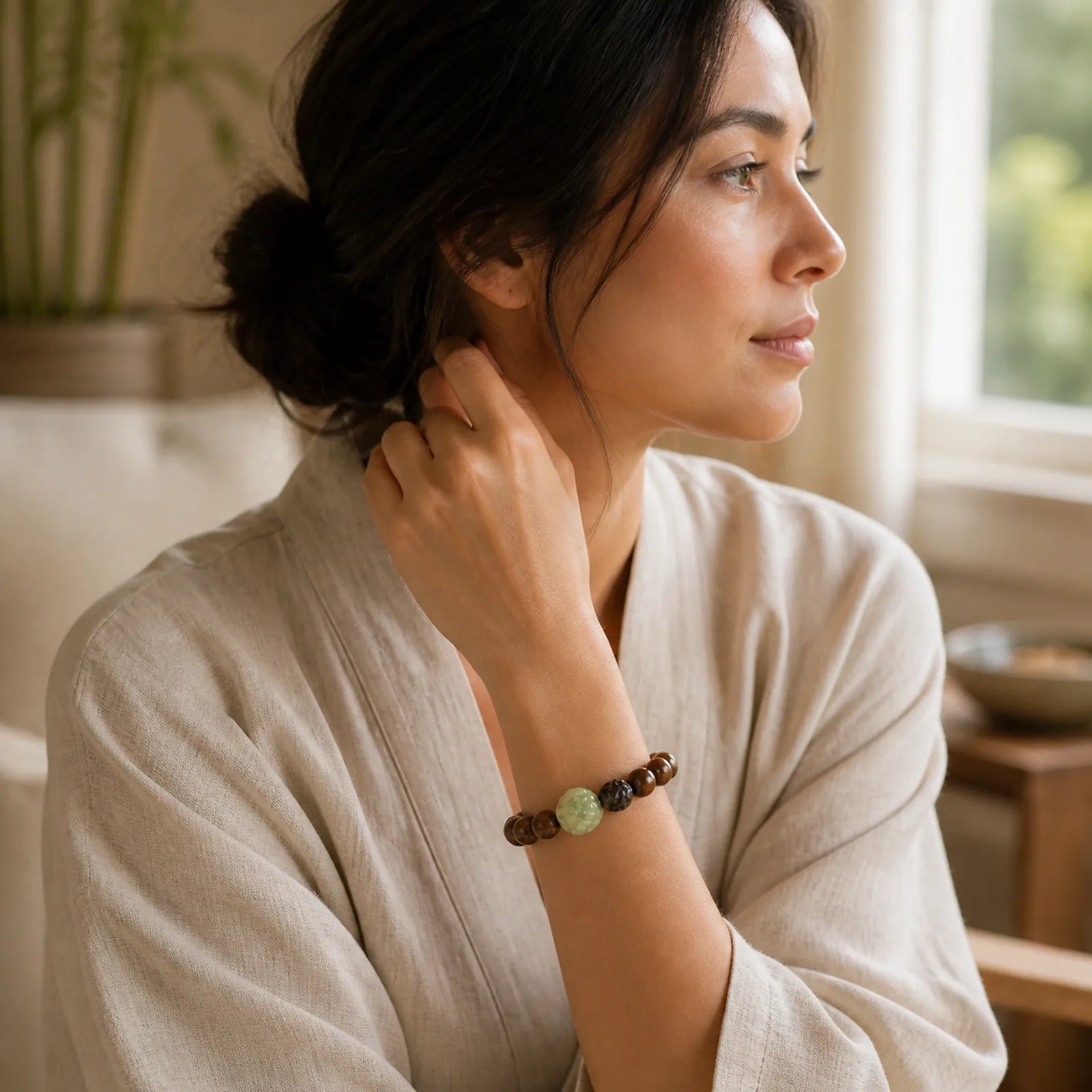 FREE Today: Calm Healing Sandalwood Bodhi Seed PiXiu Ebony Wood Bead Bracelet featuring Sandalwood, Bodhi Seed, Pixiu