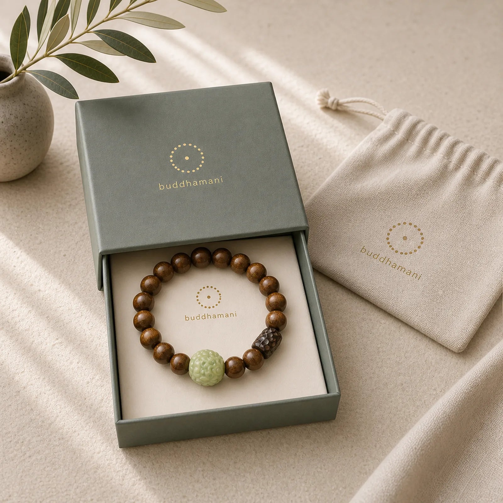 FREE Today: Calm Healing Sandalwood Bodhi Seed PiXiu Ebony Wood Bead Bracelet featuring Sandalwood, Bodhi Seed, Pixiu