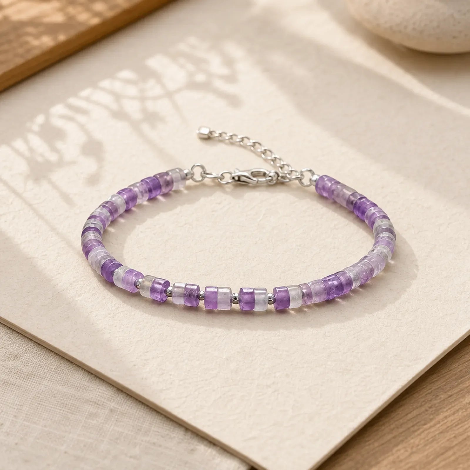 FREE Today: Calm and Spiritual Awareness Amethyst Tiger's Eye Rose Quartz Blue Spot Jasper Black Obsidian Flat Bead Bracelet featuring Amethyst, Tiger Eye, Rose Quartz