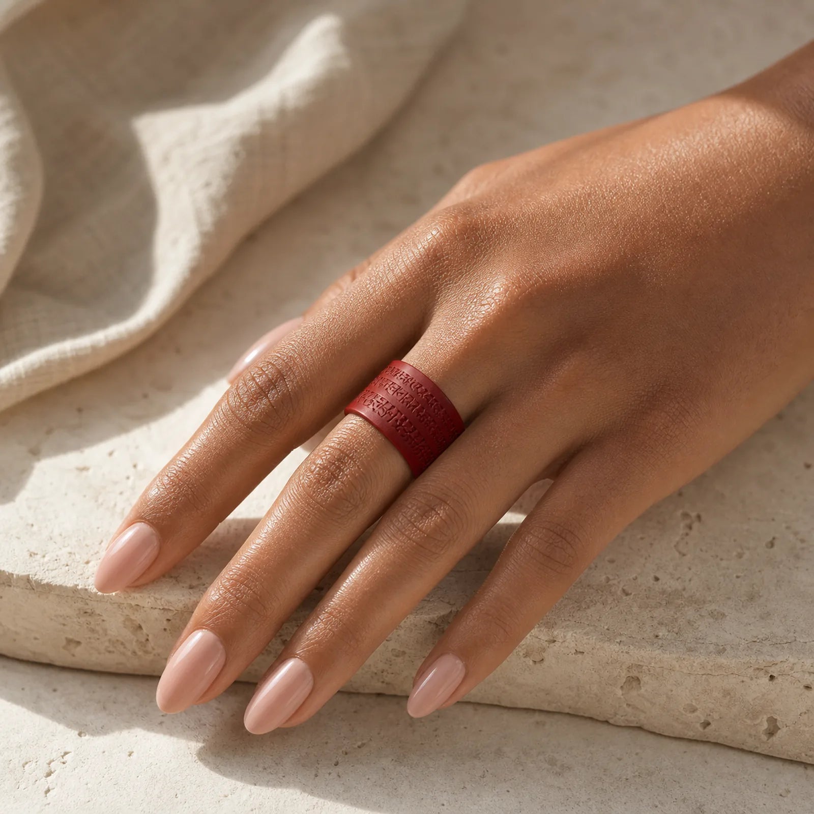 FREE Today: Concentration Blessing Cinnabar Om Mani Padme Hum Heart Sutra Ring featuring Cinnabar, Om Mani Padme Hum, Om