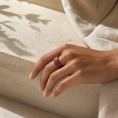 FREE Today: Concentration Blessing Cinnabar Om Mani Padme Hum Heart Sutra Ring featuring Cinnabar, Om Mani Padme Hum, Om