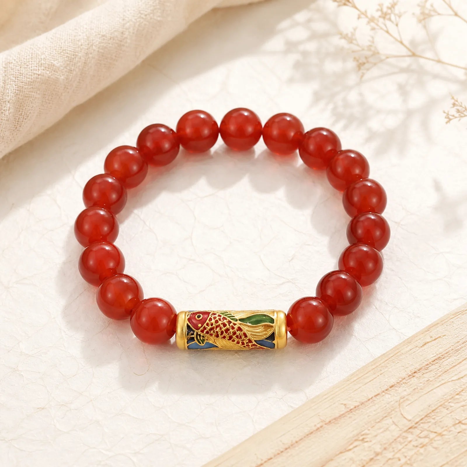 FREE Today: Confidence and Self-acceptance Natural Red Agate Lucky Koi Fish Bracelet featuring Red Agate, Koi Fish