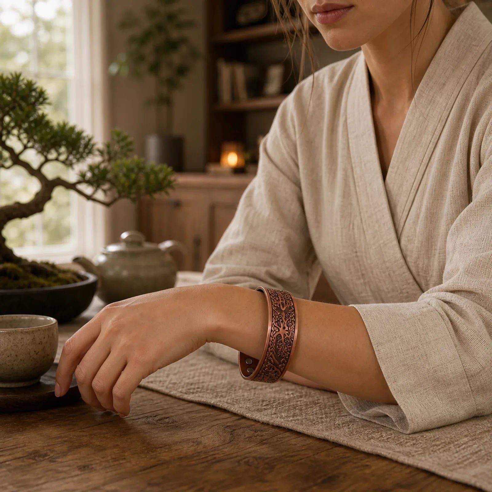 FREE Today: Connection Strength Tree Of Life Balance Magnetic Adjustable Cuff Bracelet Bangle featuring