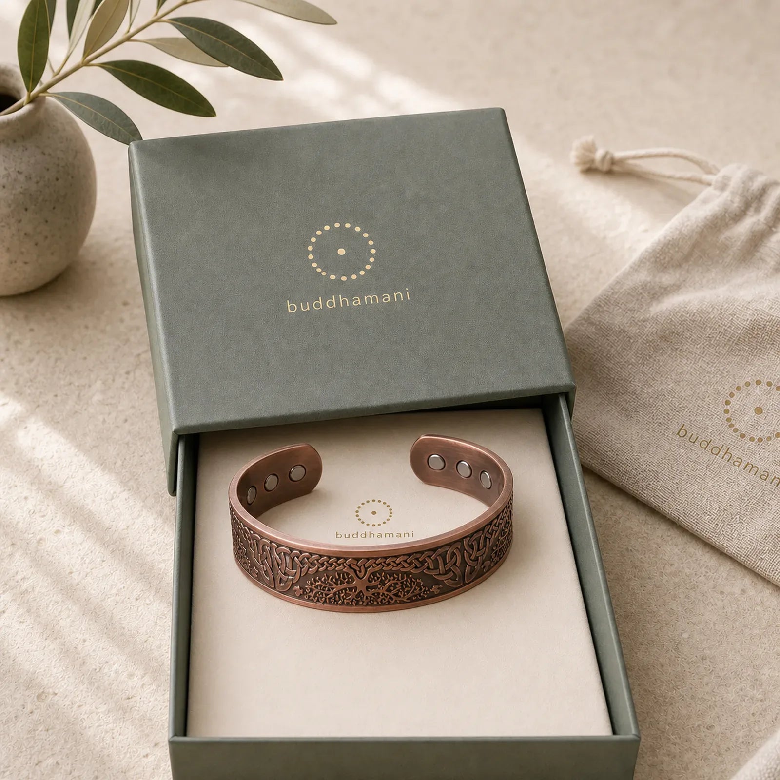 FREE Today: Connection Strength Tree Of Life Balance Magnetic Adjustable Cuff Bracelet Bangle featuring