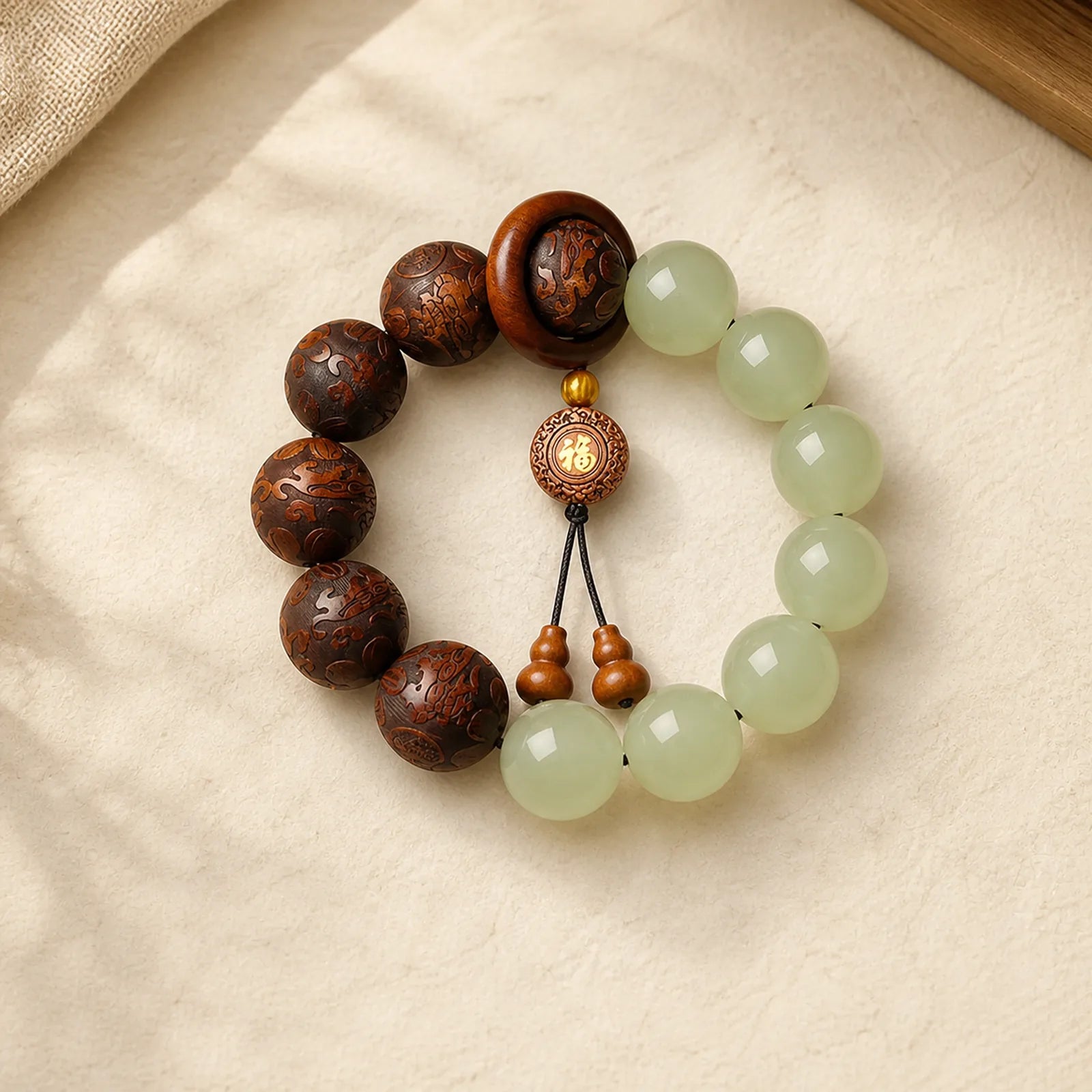 FREE Today: Cure and Warmth Sappan Wood Engraving PiXiu Fu Character Bracelet featuring Pixiu, Fu Character