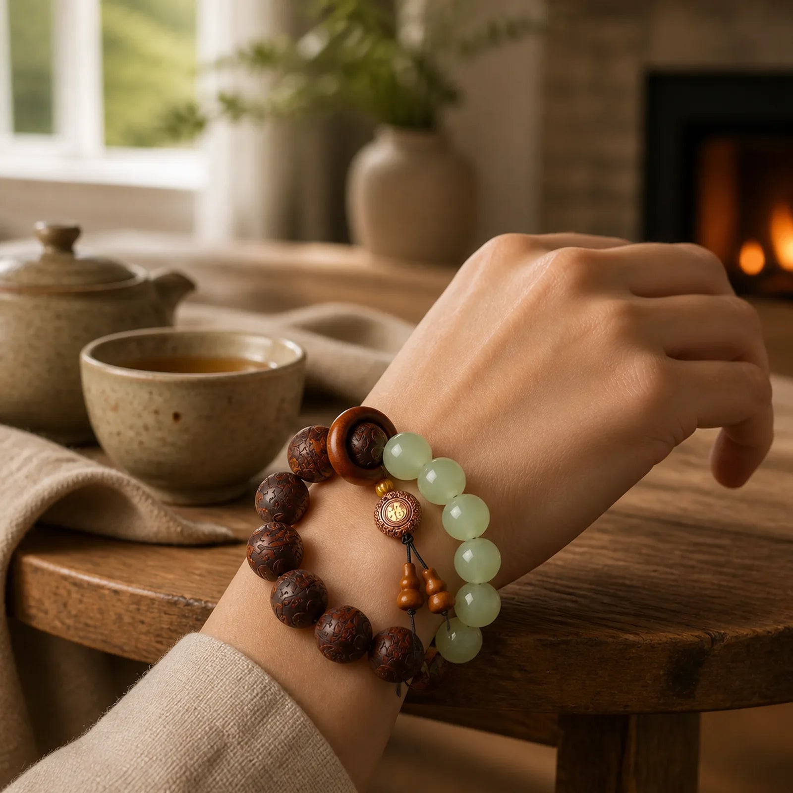 FREE Today: Cure and Warmth Sappan Wood Engraving PiXiu Fu Character Bracelet featuring Pixiu, Fu Character