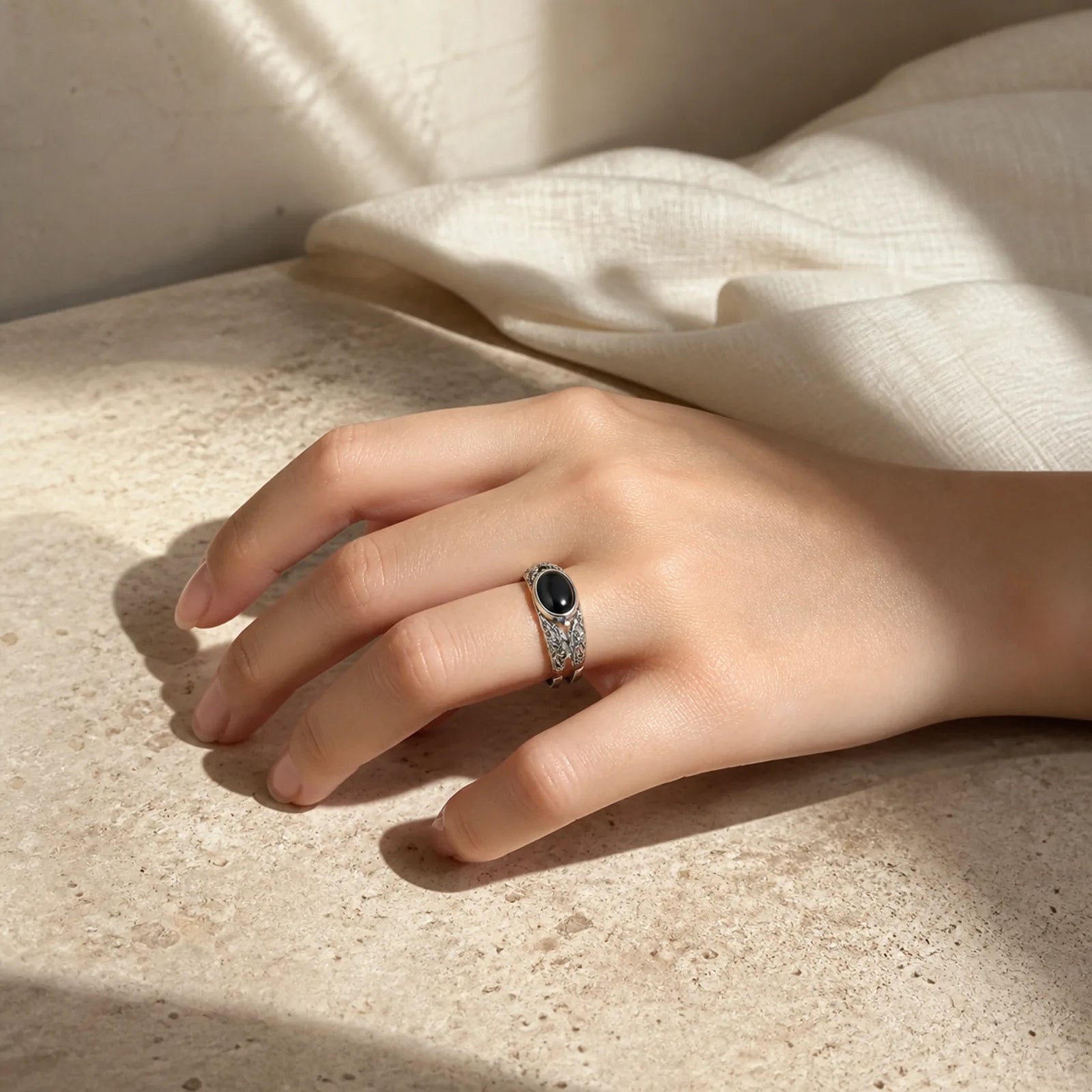 FREE Today: Fortune and Protection Copper Black Onyx Adjustable Ring featuring Copper, Black Onyx