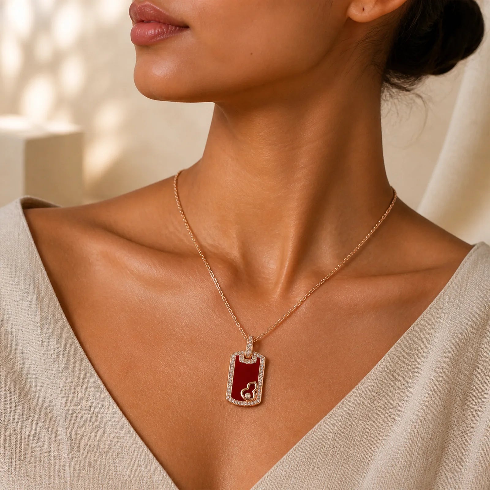FREE Today: Good Fortune and Protection Gourd Hollow Design Copper Necklace Pendant featuring Copper