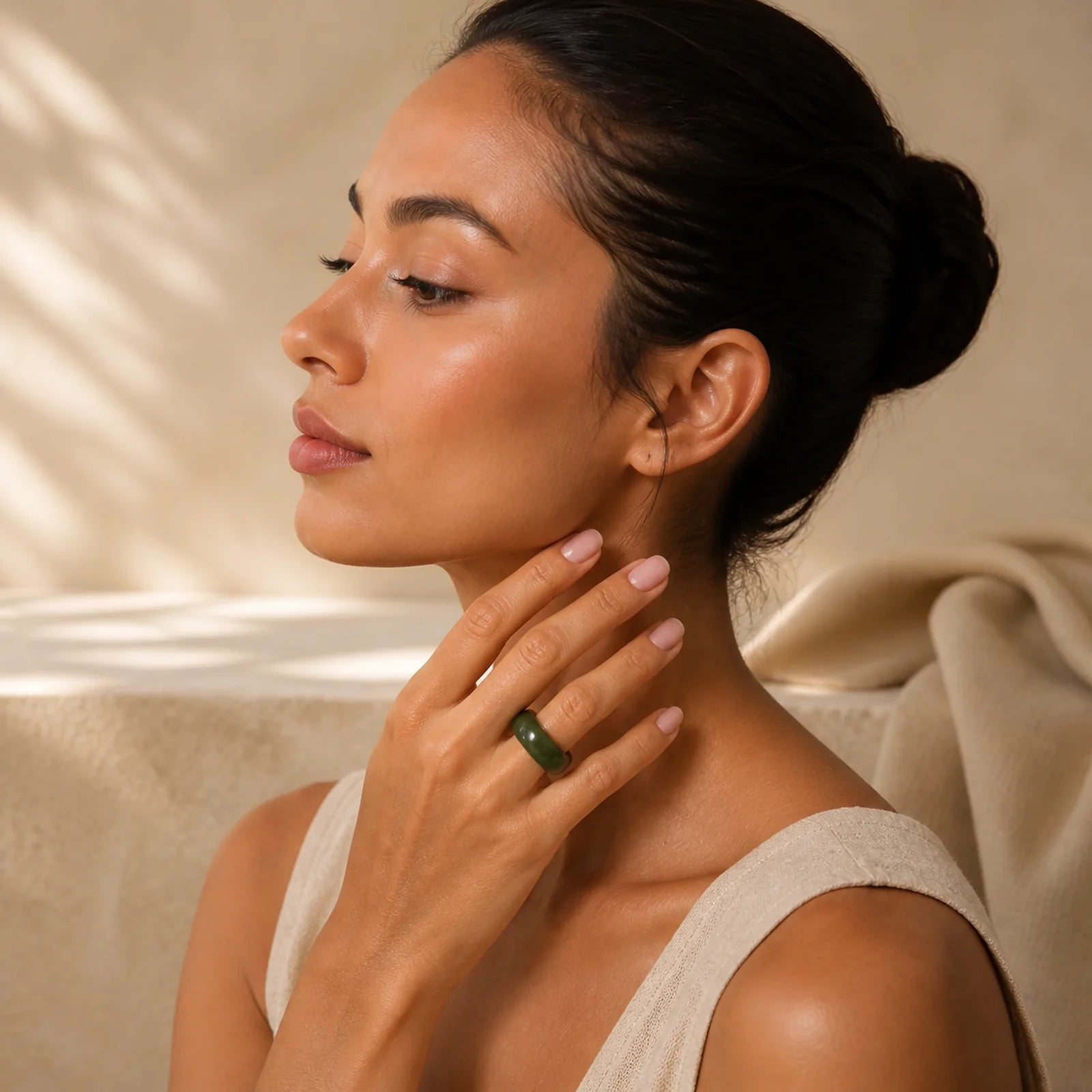 FREE Today: Healing and Luck Natural Cyan Jade Ring featuring Cyan Jade, Jade