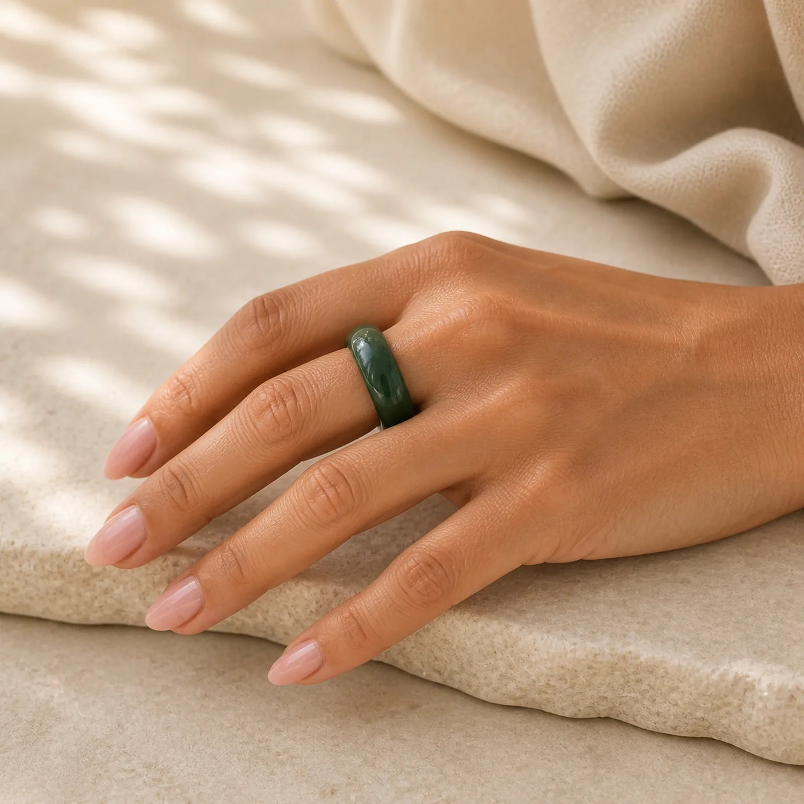 FREE Today: Healing and Luck Natural Cyan Jade Ring featuring Cyan Jade, Jade