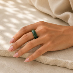 FREE Today: Healing and Luck Natural Cyan Jade Ring featuring Cyan Jade, Jade