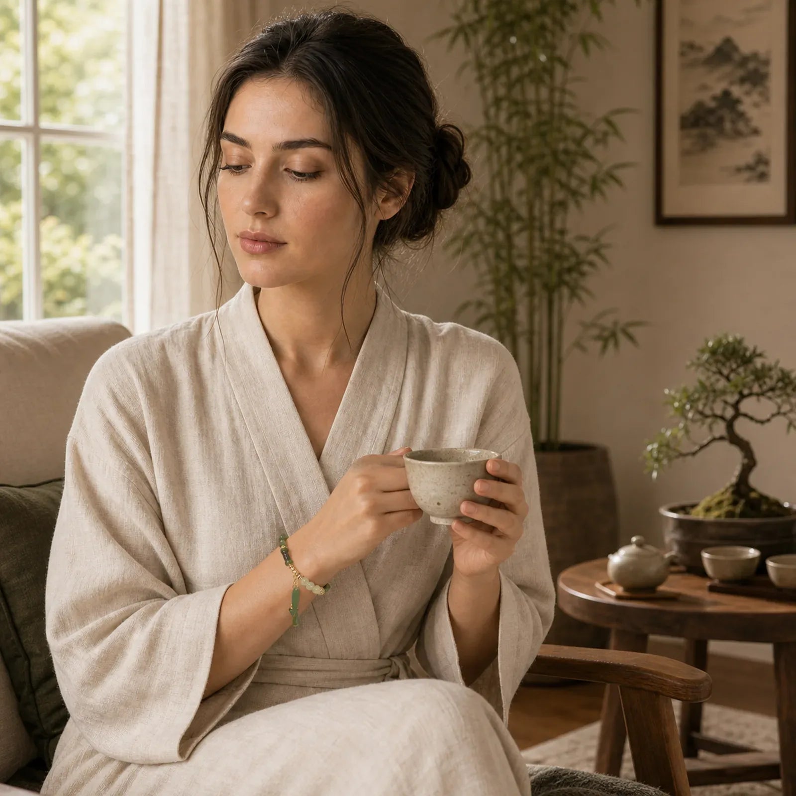 FREE Today: Keep Alive Jade Bamboo Pattern Luck Abundance Bracelet featuring Jade, Bamboo