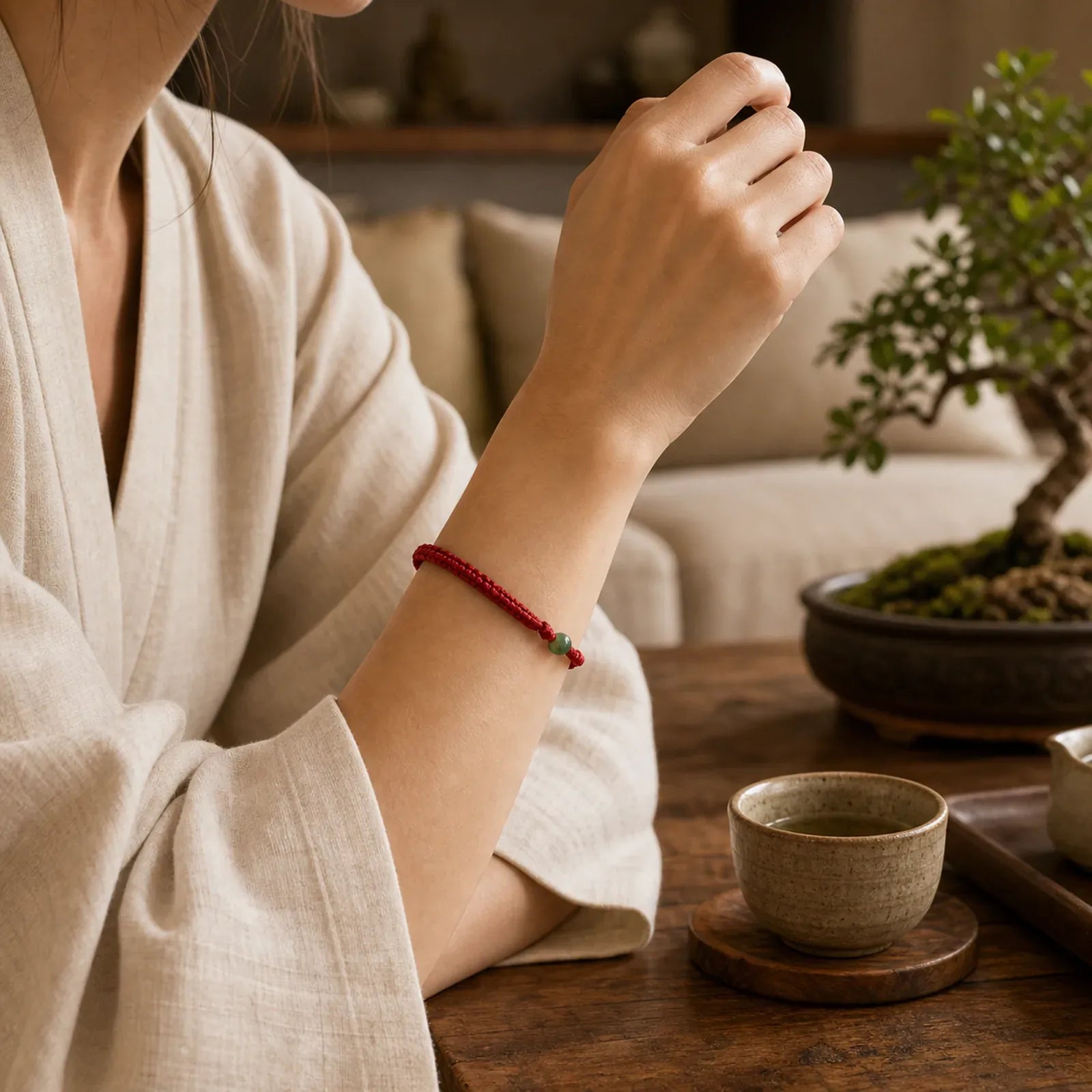 FREE Today: Love Strength Red String Jade Bracelet featuring Red String, Jade