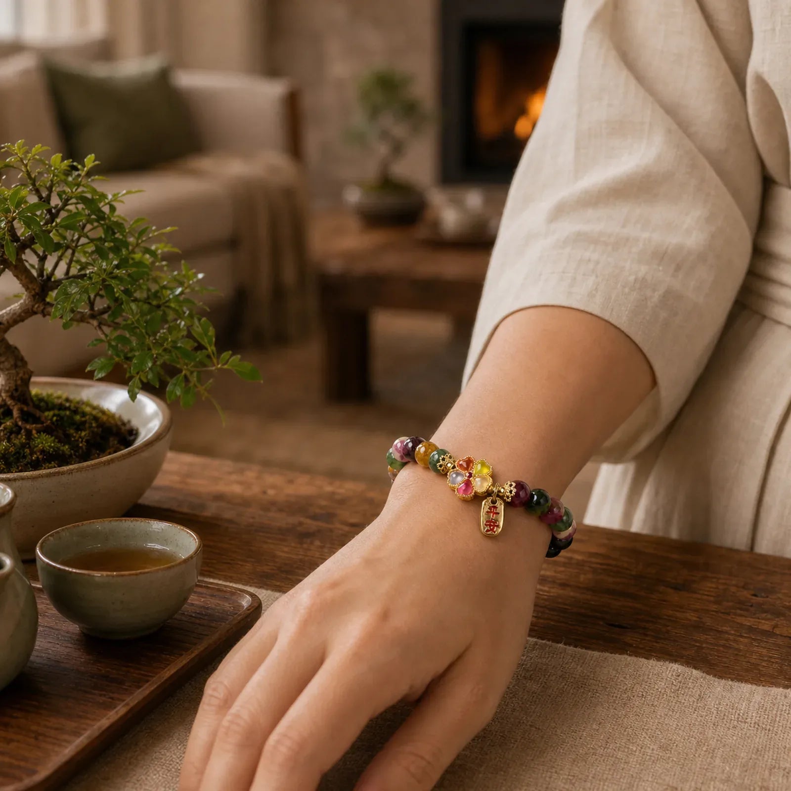 FREE Today: Love Wisdom Tourmaline Jade Safe And Well Bracelet featuring Tourmaline, Jade