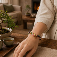 FREE Today: Love Wisdom Tourmaline Jade Safe And Well Bracelet featuring Tourmaline, Jade