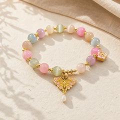 FREE Today: Love and Support Multicolor Cat's Eye Butterfly Beaded Bracelet featuring Cat's Eye / Chrysoberyl, Butterfly