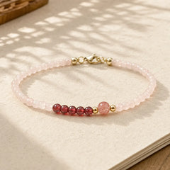 FREE Today: Loving Energy and Passionate 2mm Rose Quartz Garnet Strawberry Quartz Ultra-Thin Beads Bracelet featuring Rose Quartz, Garnet, Strawberry Quartz