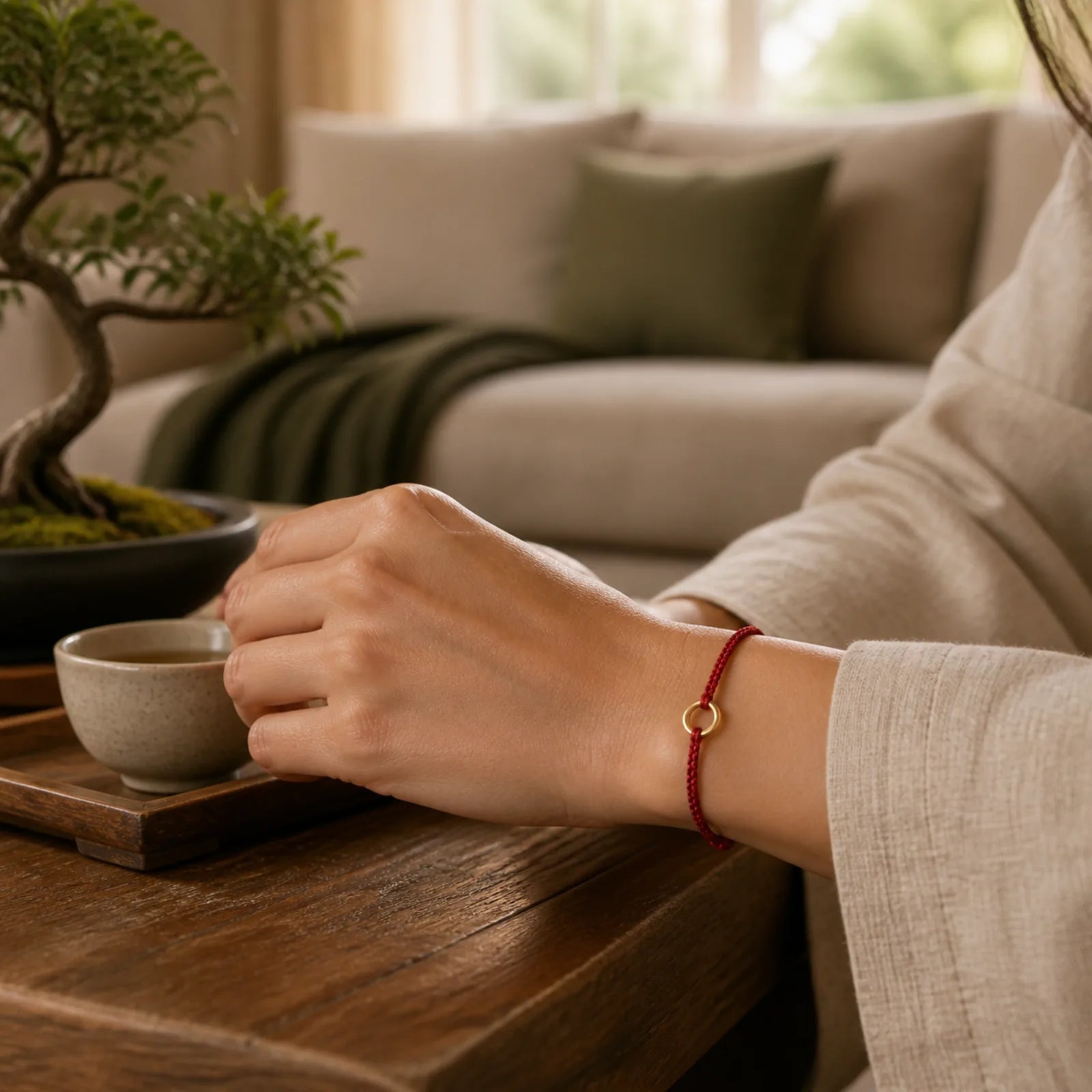 FREE Today: Luck Connection Small Peace Buckle Braided String Adjustable Bracelet Anklet featuring Peace Buckle