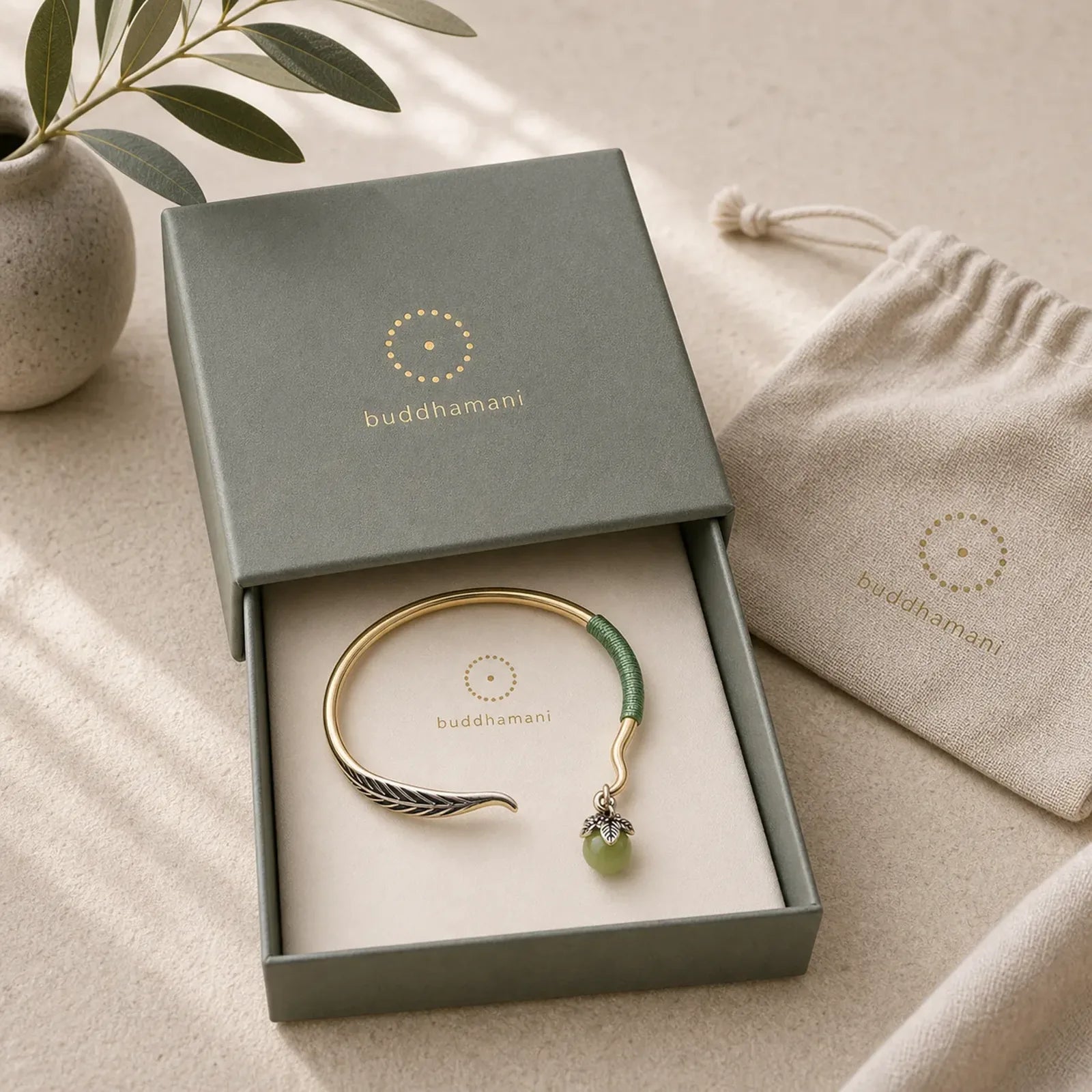 FREE Today: Luck and Healing Copper Alloy Green Bead Charm Cuff Bracelet Bangle featuring Copper
