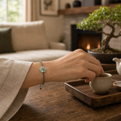 FREE Today: Luck and Prosperity Natural Flower Jade Hand-Woven Bracelet featuring Jade